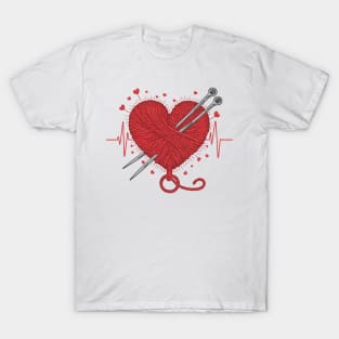 Knitting Heartbeat T-Shirt